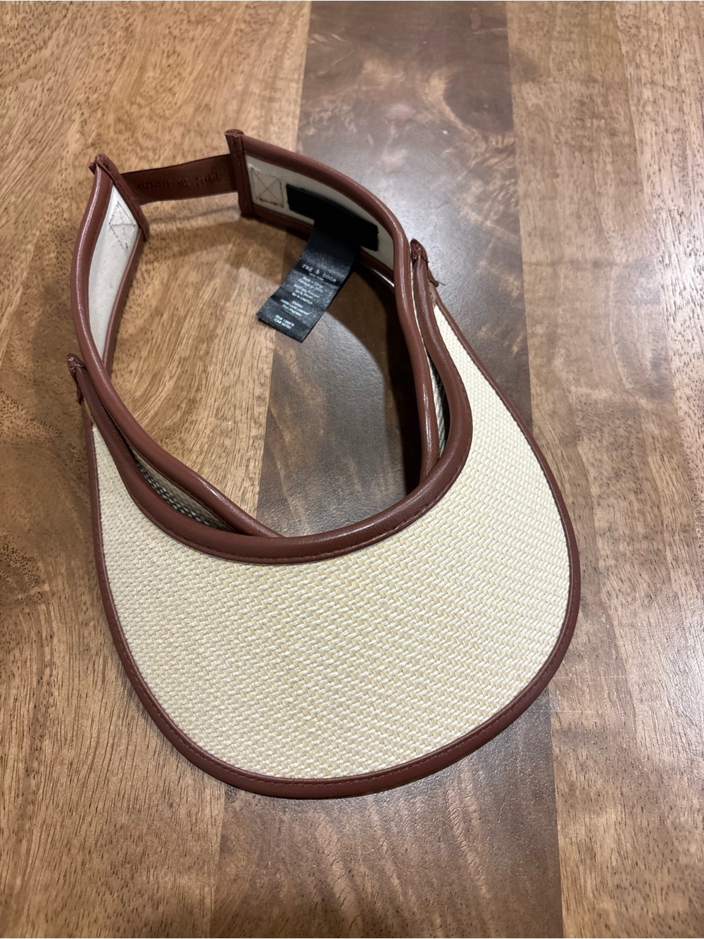 Rag and bone Brown Trim Straw Visor